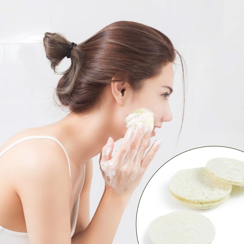 CINDALOG 36 Pack Natural Loofah Sponge Exfoliating Face Pads, Facial Body Scrubbers Pad, When Bath Shower and Spa, Loofa Sponges Brush Scrub, Bulk Loofahs Scrubber, Cleansing Skin for Women and Men