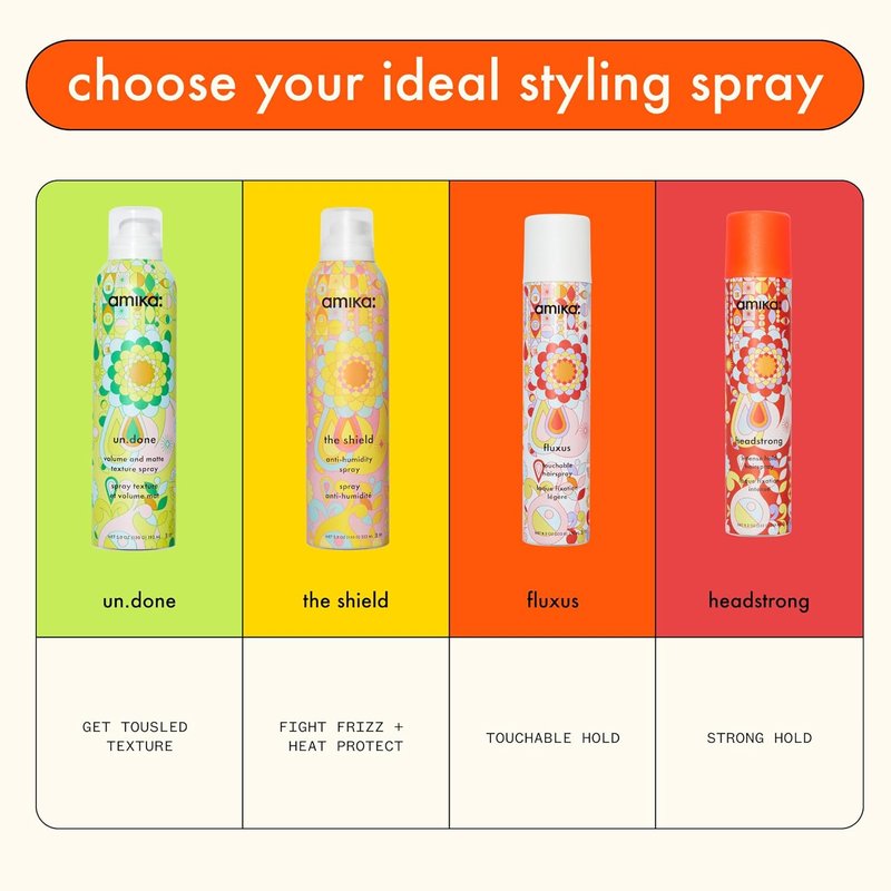 Amika Fluxus Touchable Hairspray - Flexible Hold & Shine | Lightweight Formula for All Hair Types