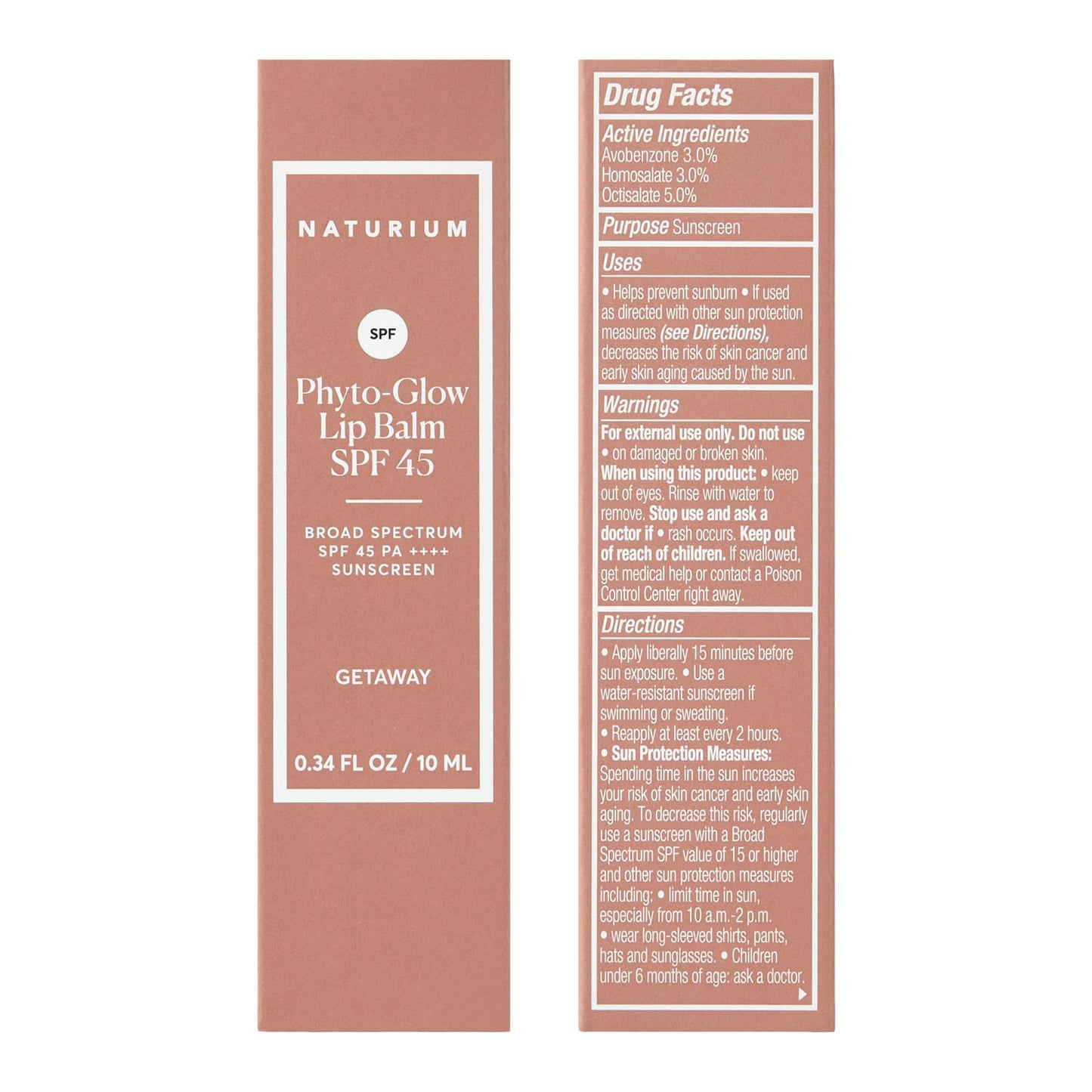 Naturium Phyto-Glow Lip Balm SPF 45 | Tinted Gloss with Broad Spectrum Sunscreen | 0.34 FL OZ / 10 mL, Getaway