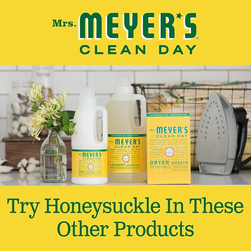 MRS. MEYER'S CLEAN DAY Hand Soap Refill, Made with Essential Oils, Honeysuckle, 33 fl. oz - Pack of 6