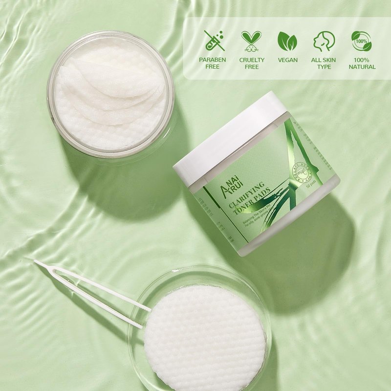 ANAI RUI Clarifying Toner Pads for Face, Face Exfoliating Pad, Balance Skin's PH, Smooths and Refines Skin,with Azelaic Acid &Salicylic Acid 50 Pads