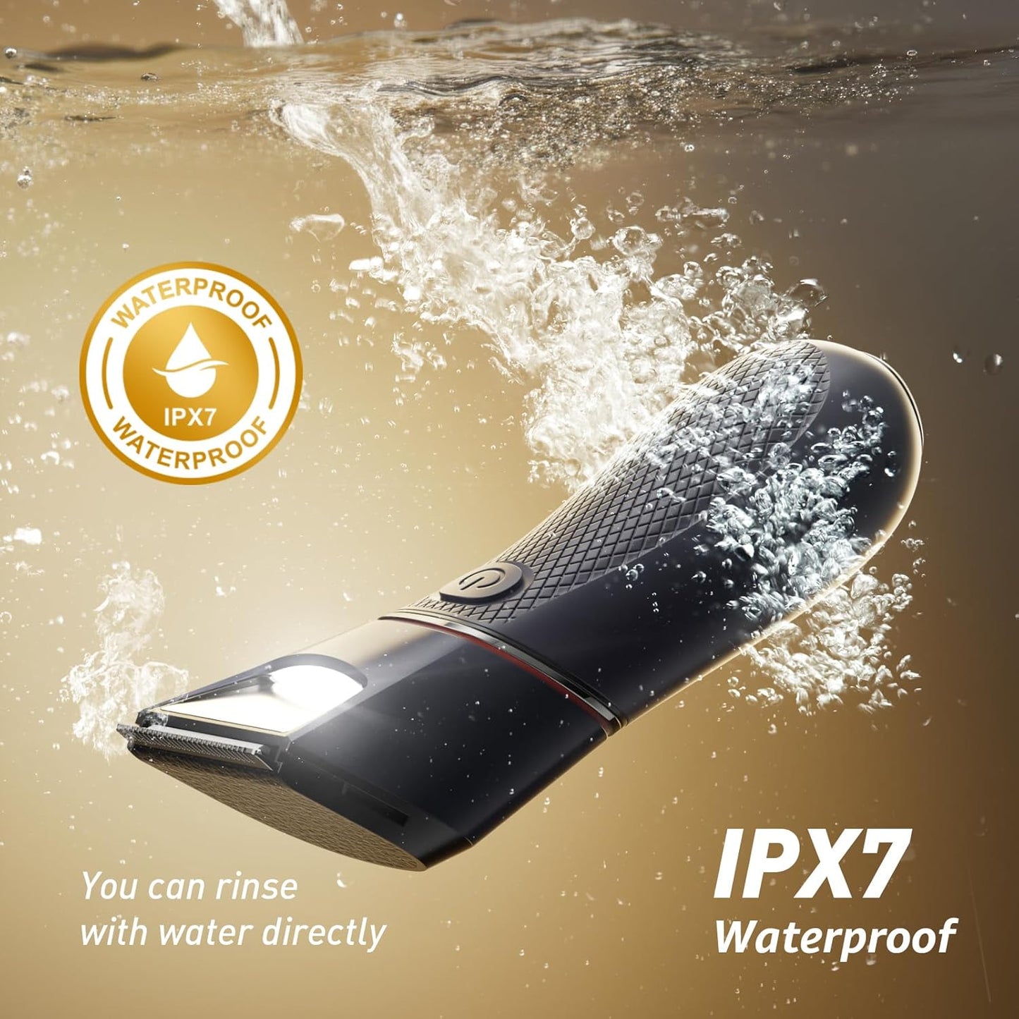 Skiennix Rechargeable Body Trimmer - Waterproof Electric Shaver with LED & Mirror, 90-Min Battery