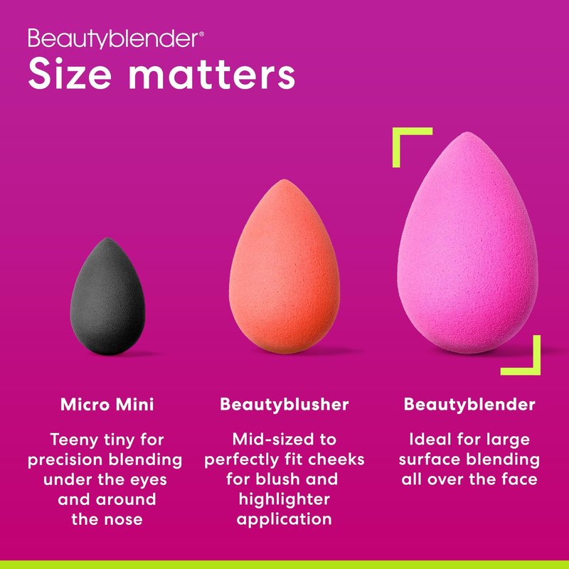 Beautyblender® Original Pink Beauty Blender Makeup Sponge, Super-Soft Foam Easily Blends Foundations, Powders & Creams, Made in USA, Reusable, Washable, Streak Free Application
