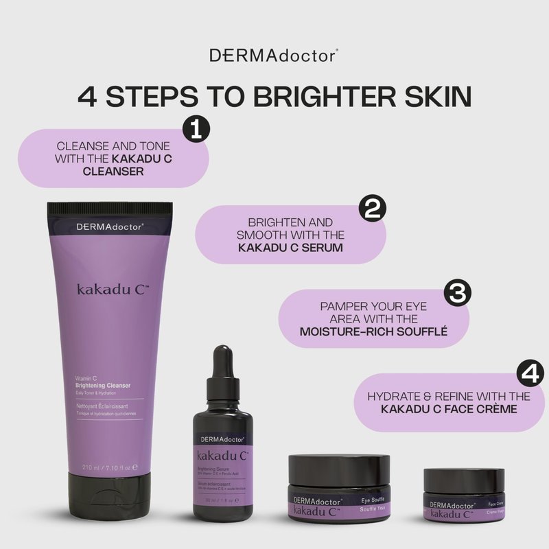 DERMAdoctor Vitamin C Face Wash – Daily 3-in-1 Vitamin C Cleanser & Makeup Remover Face Wash That Tones, Clears Pores, Lifts Oil, and Removes Sunscreen & Pollutants with Potent Kakadu Plum – 7.10 oz