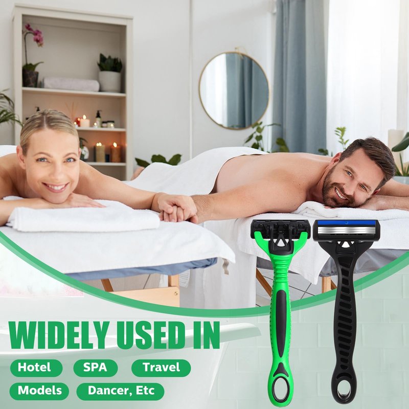 Wovnet 36 Pcs Mens Disposable Razors Bulk 3 Blade Sensitive Head Shaving Razors for Men Travel Hotel Spa Christmas Party Gift