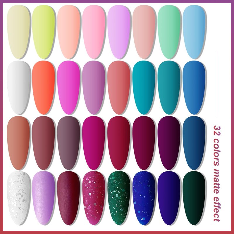 Gel Nail Polish Kit with UV Light - 32 Color Soak Off Set | DIY Manicure Tools for Women
