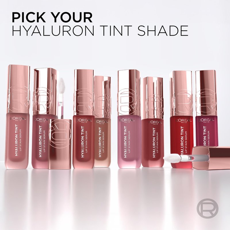 L'Oreal Paris Hyaluron Tint Lip Stain Serum, Long Lasting, Hydrating Lip Makeup Infused with Hyaluronic Acid, 635 Worth It Medium (Medium Berry Nude)