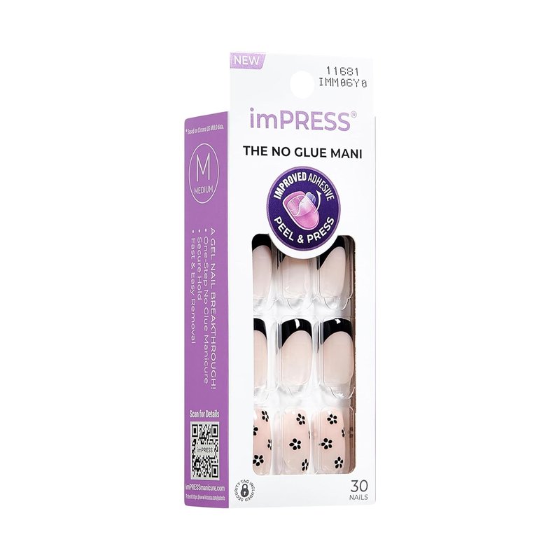 KISS Impress No Glue Mani Press-On Nails - 30 Pcs Easy Apply & Hassle-Free Removal | So Lucky Design