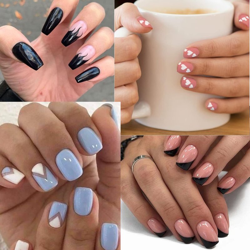 TailaiMei 1768 Pieces 60 Designs French Manicure Nail Stickers, Nail Art Tips Guides for DIY Decoration Stencil Tools (36 Sheets)