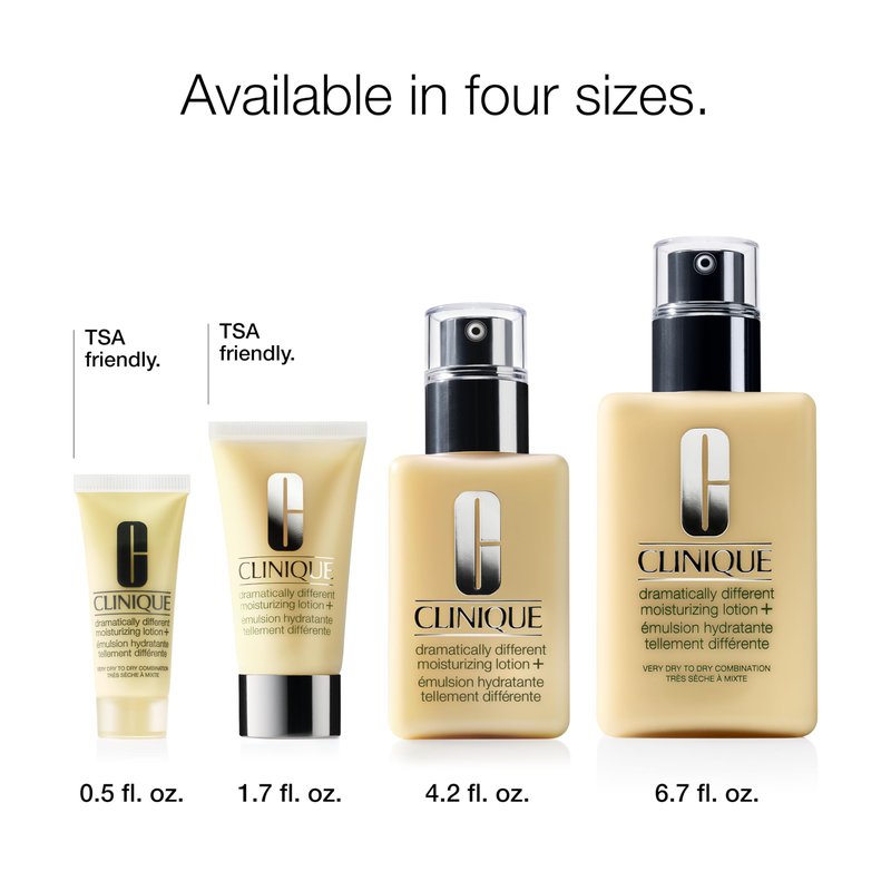 Clinique 3-Step Dramatically Different Moisturizing Lotion+ | Face Moisturizer For Dry to Dry Combination Skin Types | With Glycerin | Hydrating, 4.2 Fl Oz