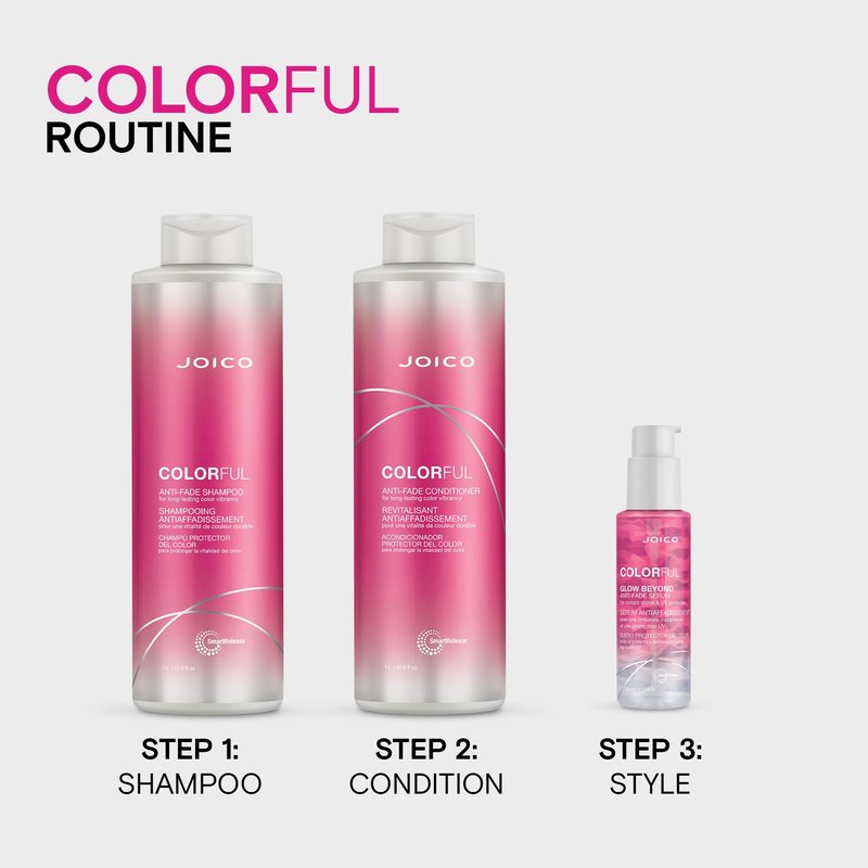 Joico Colorful Anti-Fade Shampoo | For Color-Treated Hair | Preserve Hair Color & Vibrancy | Boost Shine & Reduce Breakage | Sulfate Free | With Camellia Oil & Pomegranate Extract | 33.8 Fl Oz