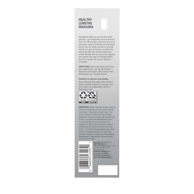 Neutrogena Healthy Lengths Mascara - Lengthening Formula with Vitamin E & Olive Oil | Carbon Black 0.21 oz