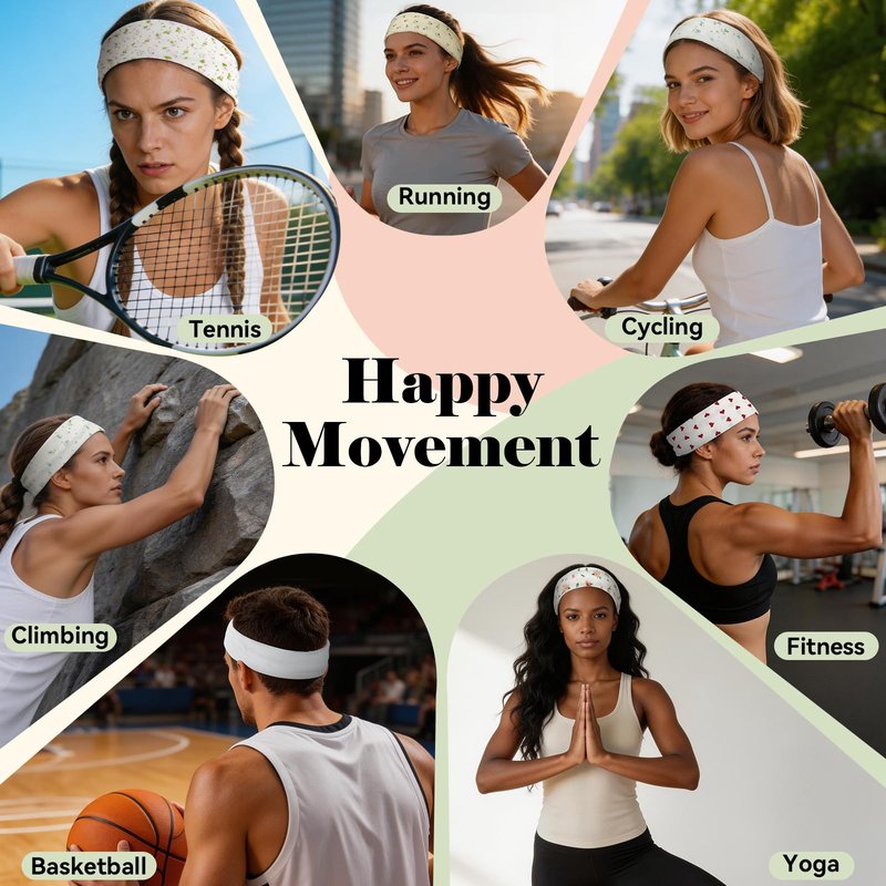 Headbands for Women, Non-Slip Summer-Exclusive Head Bands, Soft Elastic Cotton Wide Hair Bands for Girls, Floral Stripe Heart Thin Hair Accessories for Running, Sports, Workout, Fashion & Daily Wear