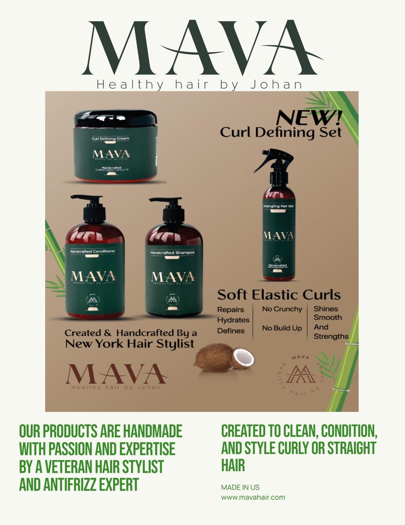 Mava Anti-Frizz Handcrafted Shampoo with Keratin & Bamboo Extract, Superior Smoothing 16oz.