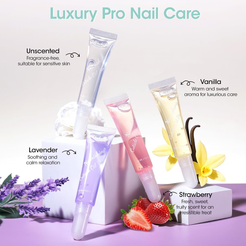 Gellen Nail Cuticle Oil Pen, Travel-sized Soft Brush Design, Rich in Jojoba Oil & VE, Soften Cuticle & Moisture for Dry Thin Nails, 15ml Fragrance-free