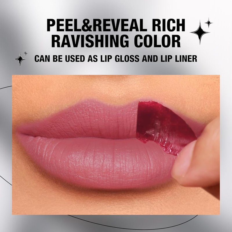 Long-Lasting Peel Off Lip Liner Set - Waterproof & Smudge-Proof Matte Makeup | Perfect Gift for Girls (#3)