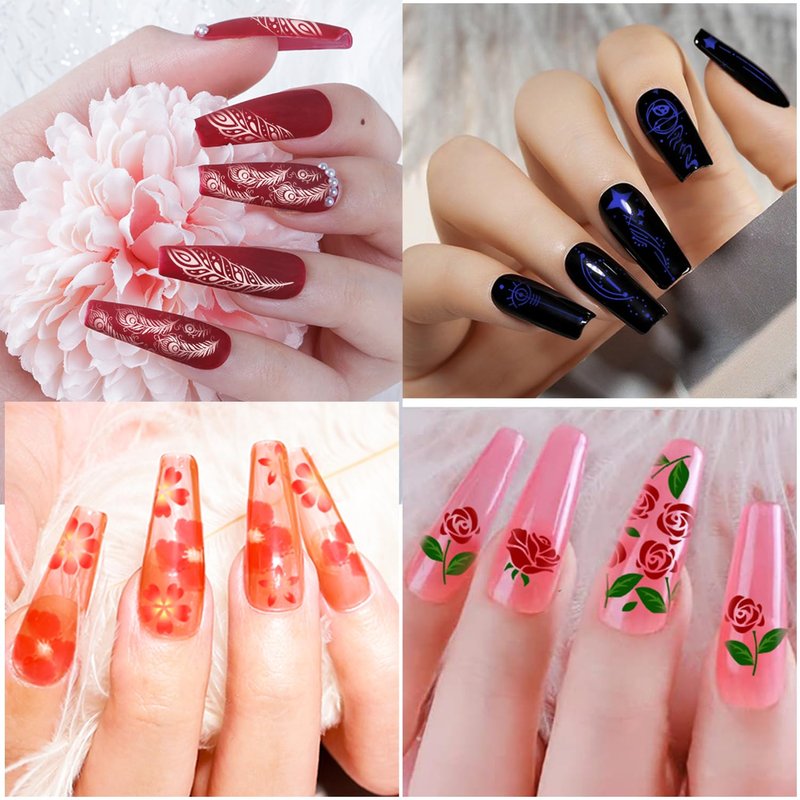 Biutee Nail Stamping Plates Set - 15PCS Nail Art Kit with Stamper, Scraper & Storage Bag | Floral & Holiday Designs