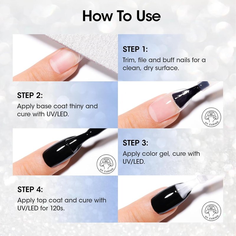GELLEN Gel Top Coat - High Gloss Long-Lasting Nail Polish | 20ml Clear UV Soak Off for DIY Manicure
