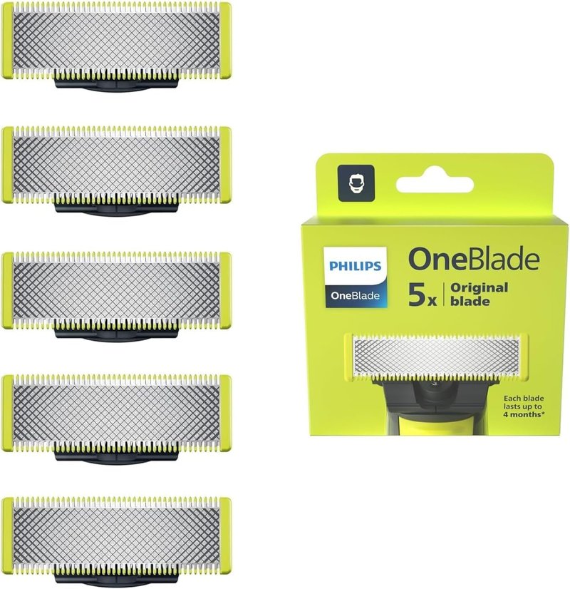Philips OneBlade Replacement Blades - 5 Stainless Steel Blades for All OneBlade Razors | QP250/50 Compatible