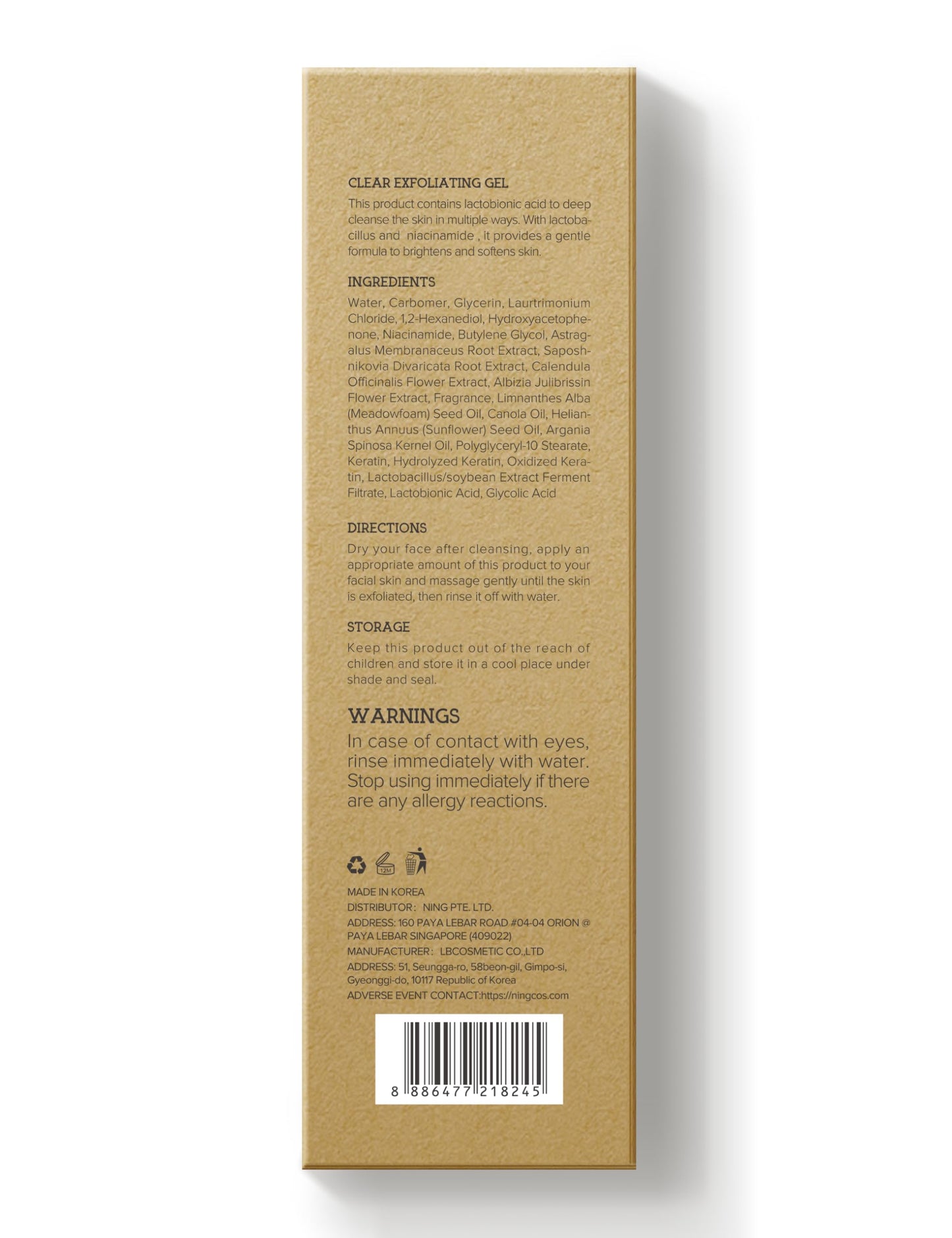 NING DERMOLOGIE Peeling Gel for Face 7.05oz Korean Face Exfoliator with PHA & AHA, Niacinamide - Chemical Peel Shot Exfoliant for Face & Body Dead Skin Cells, Blackheads, oil Control & Pores Care 200G