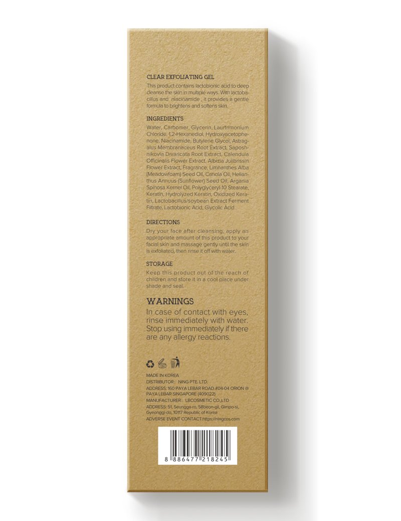 NING DERMOLOGIE Peeling Gel for Face 7.05oz Korean Face Exfoliator with PHA & AHA, Niacinamide - Chemical Peel Shot Exfoliant for Face & Body Dead Skin Cells, Blackheads, oil Control & Pores Care 200G