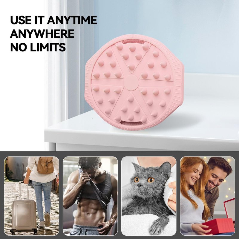 OTHIX Dual-Sided Silicone Body Scrubber -Silicone Loofah 2 in 1 Body Scrubber Exfoliator & Scalp Massager for Shower, All Skin Type, Lather Well, Easy to Clean, 1pc (Pink)