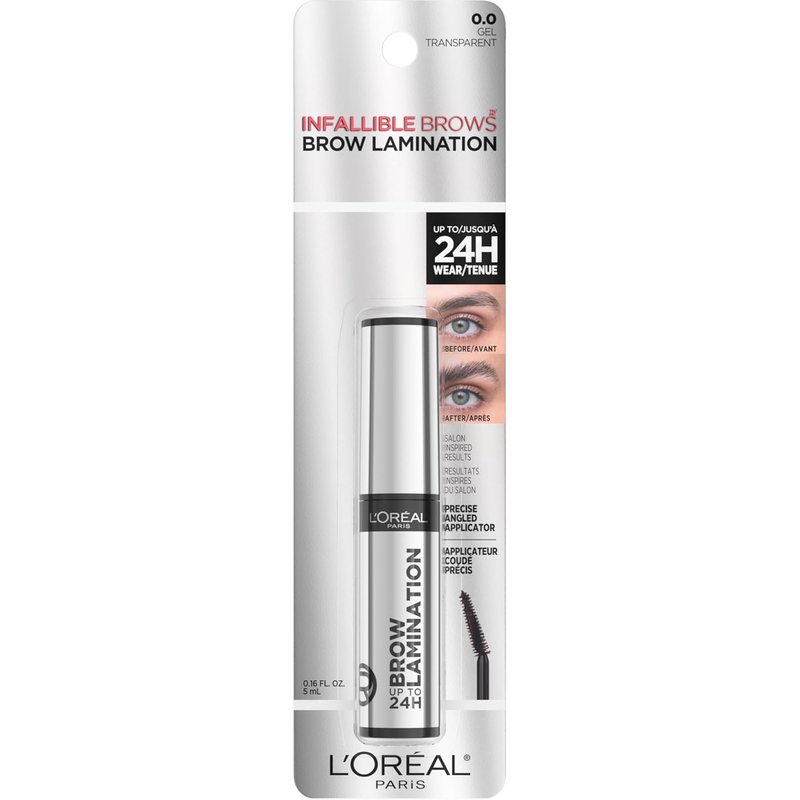 L'Oreal Paris Infallible Brow Lamination Gel - Water-Resistant 24H Longwear, Clear 0.16 Fl Oz