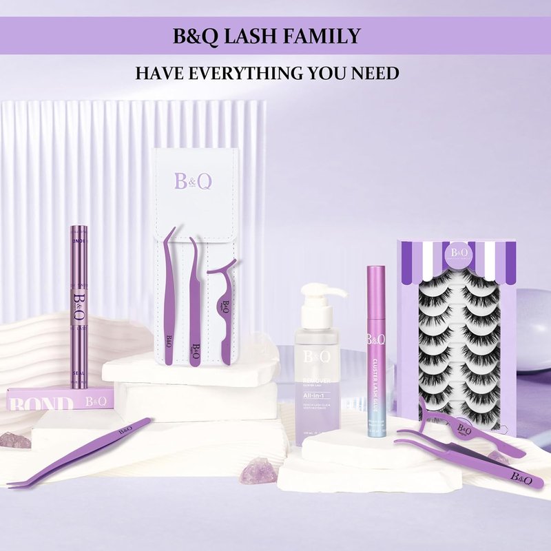 Eyelash Applicator Tool Kit - 3 PCS Lash Tweezers for Easy Eyelash Extensions | Purple