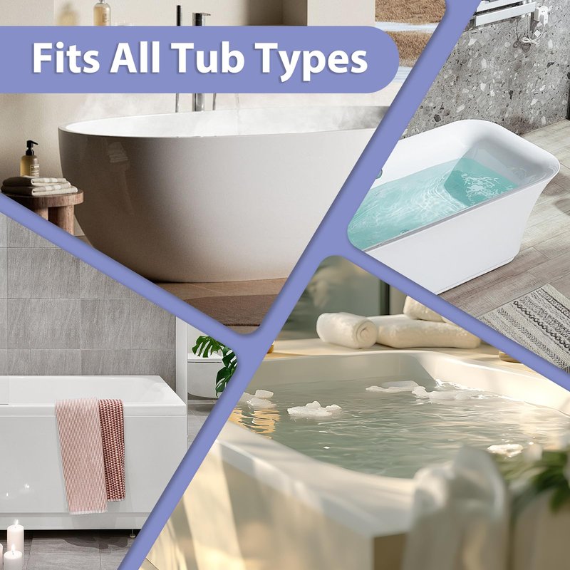 Full Body Bath Pillow for Tub, Luxury Bathtub Pillow for Full Back, Head and Neck Support, Quick Dry Bath Cushion, 168 Suction Cups, Bathtub Accessories for Gift