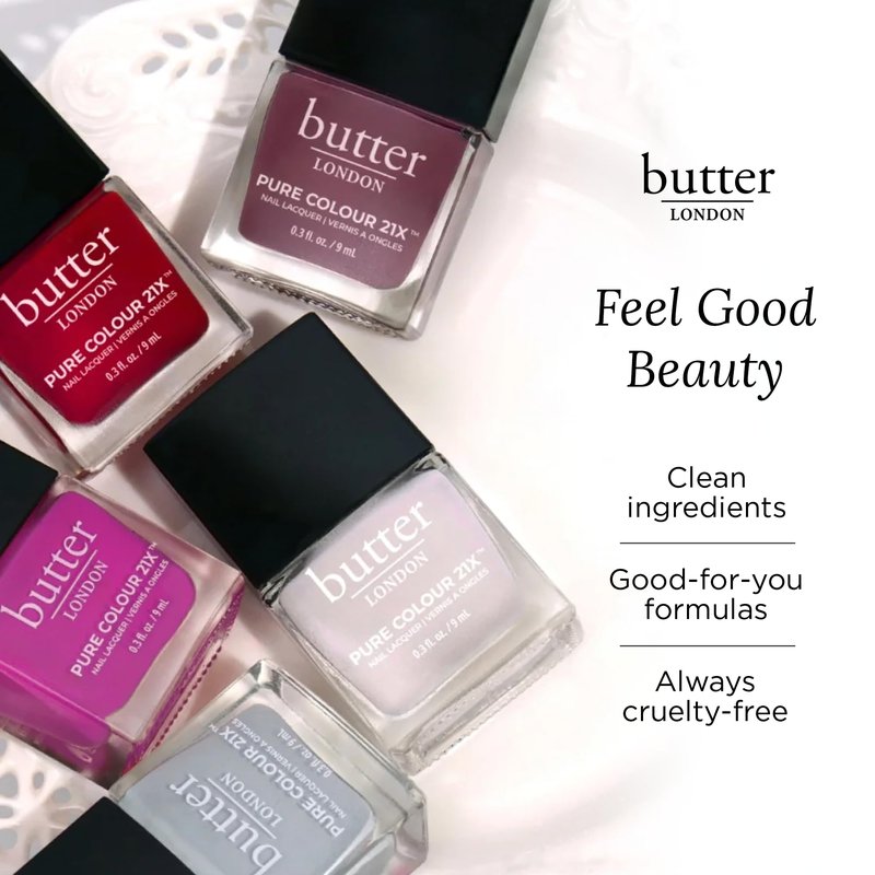 butter LONDON PC21X Nail Lacquer Polish, Afters- Fast-Drying, Long Lasting Gel-Like Finish & Chip-Resistant Nail Lacquer Helps Protects & Strengthens Nails - Vegan & Cruelty-Free