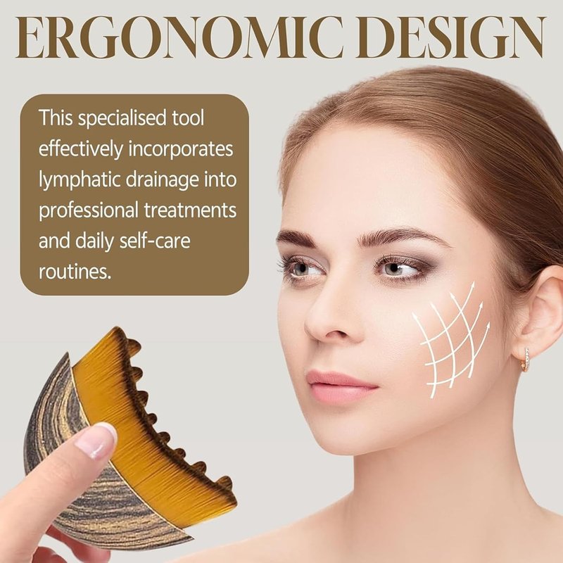 Lymphatic Contour Face Brush,Lymphatic Face Brush,Lymphatic Drainage Brush,Dry Brush,Neck,Chin & Face Sculpting,Anti-Puffiness,Gua Sha & Improves Skin Glow,Skin Care Massage Tools. (2PC)
