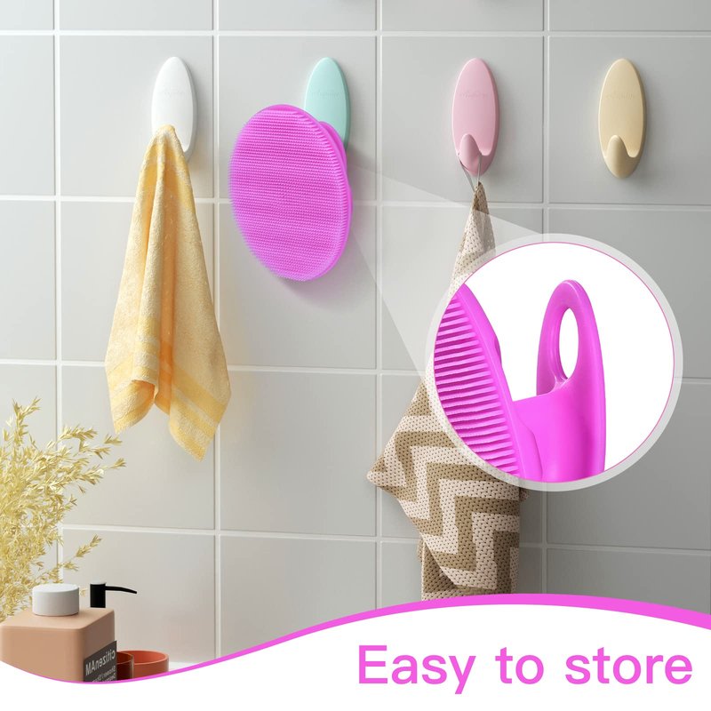 INNERNEED Food-Grade Soft Silicone Body Cleansing Brush Shower Scrubber, Gentle Exfoliating and Massage for All Kinds of Skin (Purple)