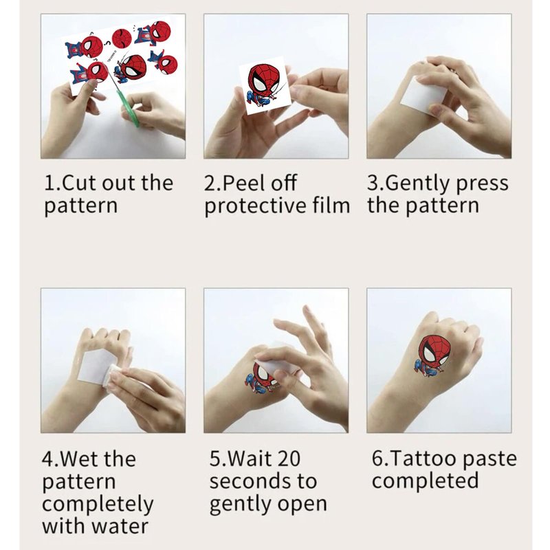 10 Sheets Spiderman Temporary Tattoos for Kids, Cool Birthday Party Favors, Cute Cartoon Decoration Sticker Gifts for Teen Girl Boys Home Activity Class Prizes Carnival Christmas Rewards