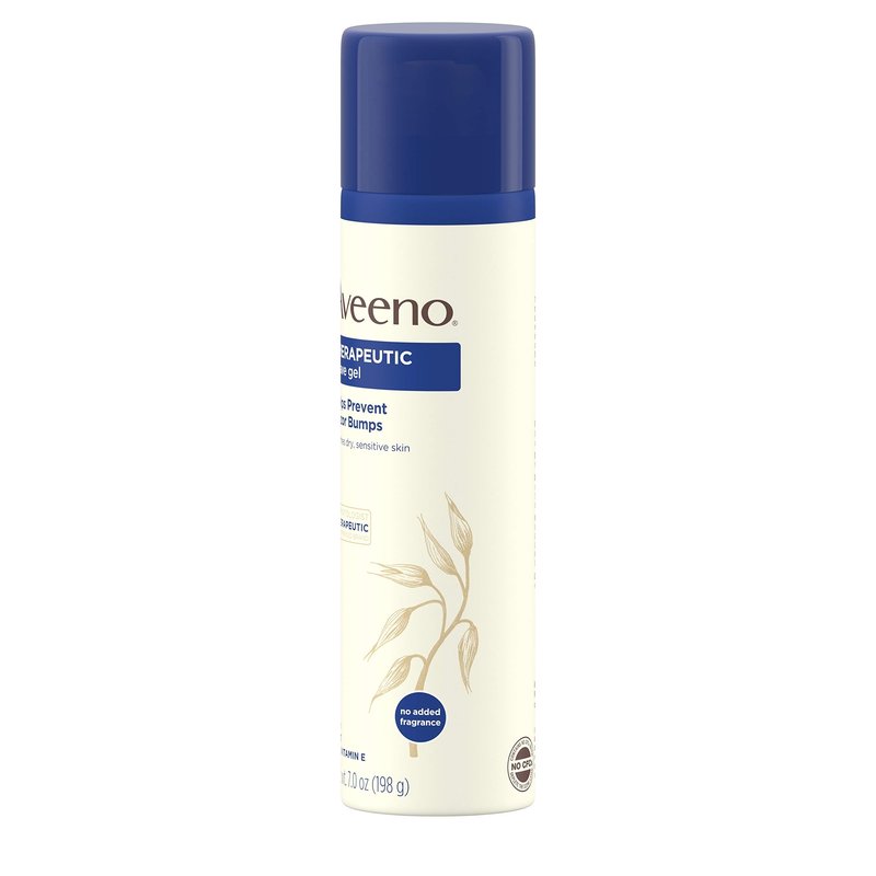 Aveeno Therapeutic Shave Gel with Oat and Vitamin E to Help Prevent Razor Bumps and Soothe Dry and Sensitive Skin, No Added Fragrances and Non-Comedogenic, 7 oz