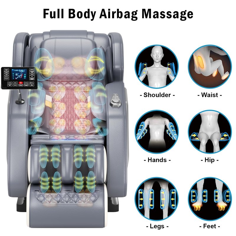 DOVRYTHEN Full Body Massage Chair Zero Gravity Recliner, 8 Fixed Rollers with Heating Function & Auto Mode for Home Use