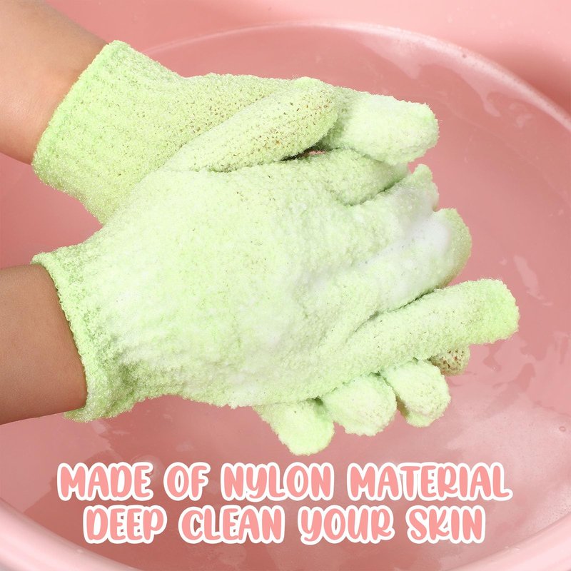 Didaey 104 Pcs Exfoliating Glove Bulk Shower Gloves with Hanging Loop Exfoliating Body Scrubber Dead Skin Remover for Body Bath Beauty Spa Massage Scrubs Men Women Bathing (Green)