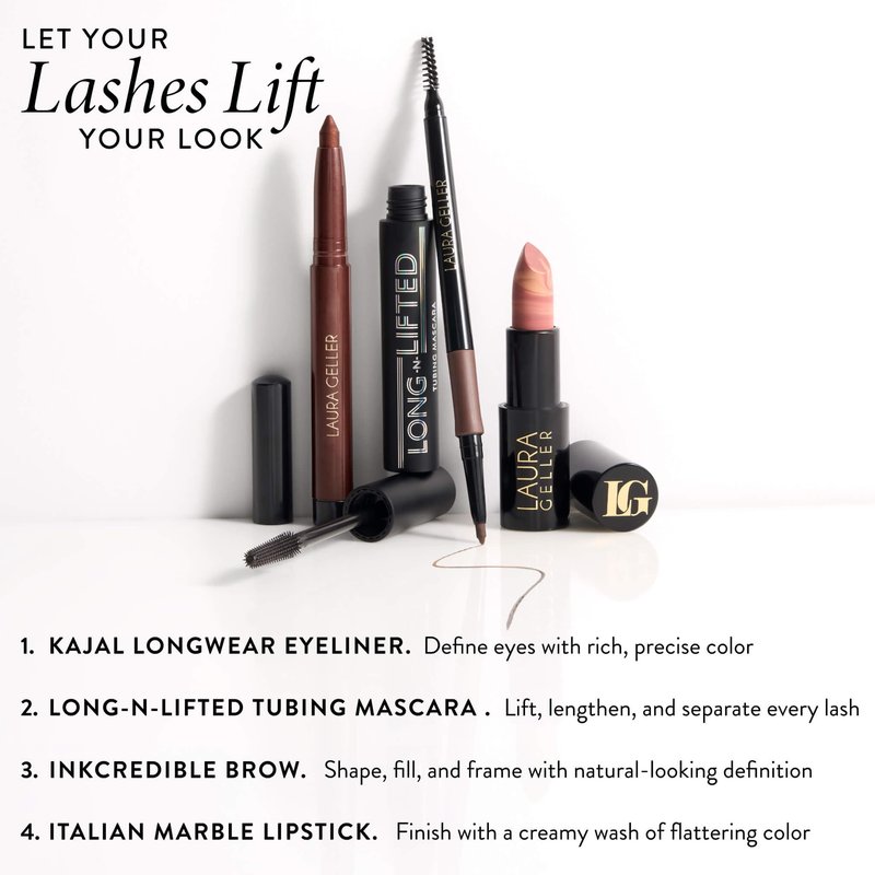 LAURA GELLER Long-n-Lifted Tubing Mascara – Lengthening & Lifting Mascara That Won’t Smudge or Flake – Gentle Tubing Formula Removes with Warm Water – Black