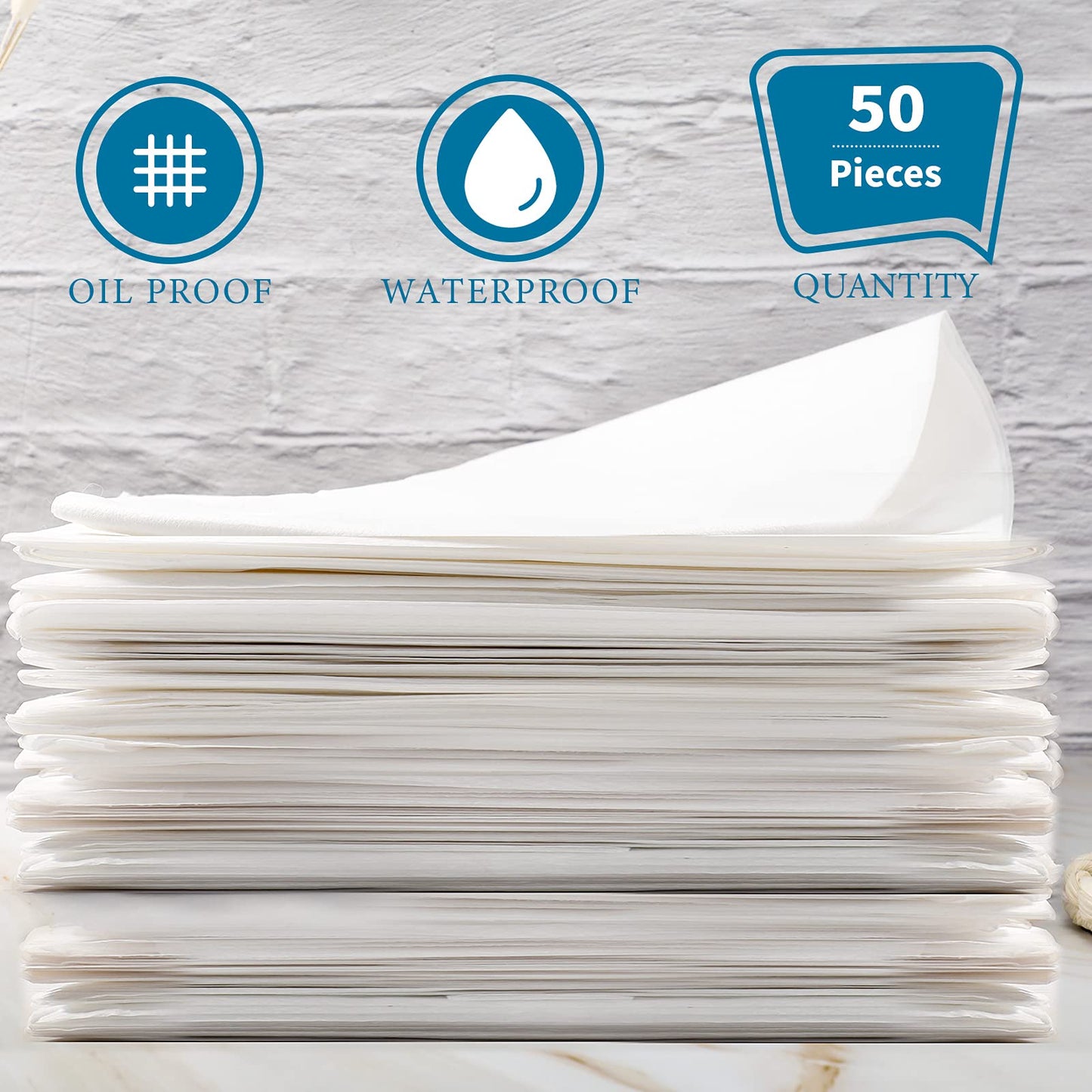 Tatuo 50 Pieces 31 x 70 Inches Disposable Bed Sheets Waterproof Bed Cover Massage Table Sheet Non-woven Fabric for Spa, Lash, Beauty Salon, Waxing, Hotels(White)