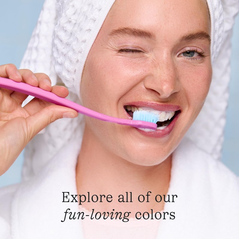 Cocobrush Ultra Soft Toothbrush by Cocolab, Compact Head Bristles for Teeth Cleaning, Sensitive Gums Oral Care, Manual Toothbrush for Adults and Kids, Cherry Blossom