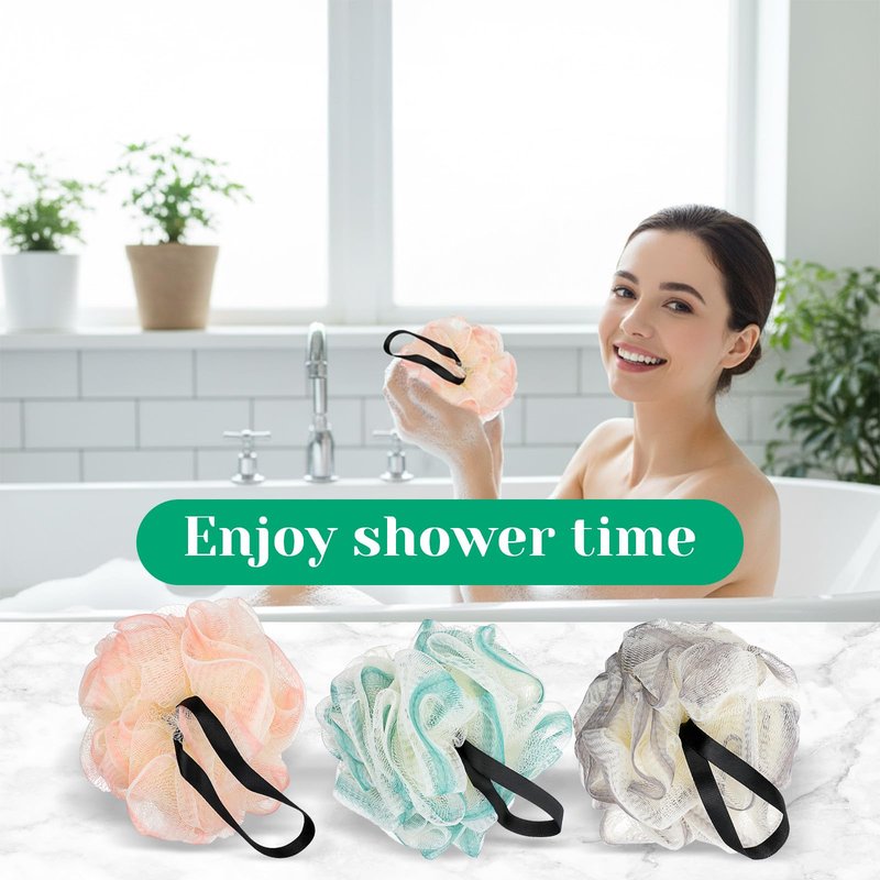 30 Pcs Mini Shower Loofah Bath Sponge, Portable Bath Sponge Puff Quick Lather Durable Mesh Gentle Exfoliation for All Ages Small Size Ideal for Travel Home Gym or on The Go