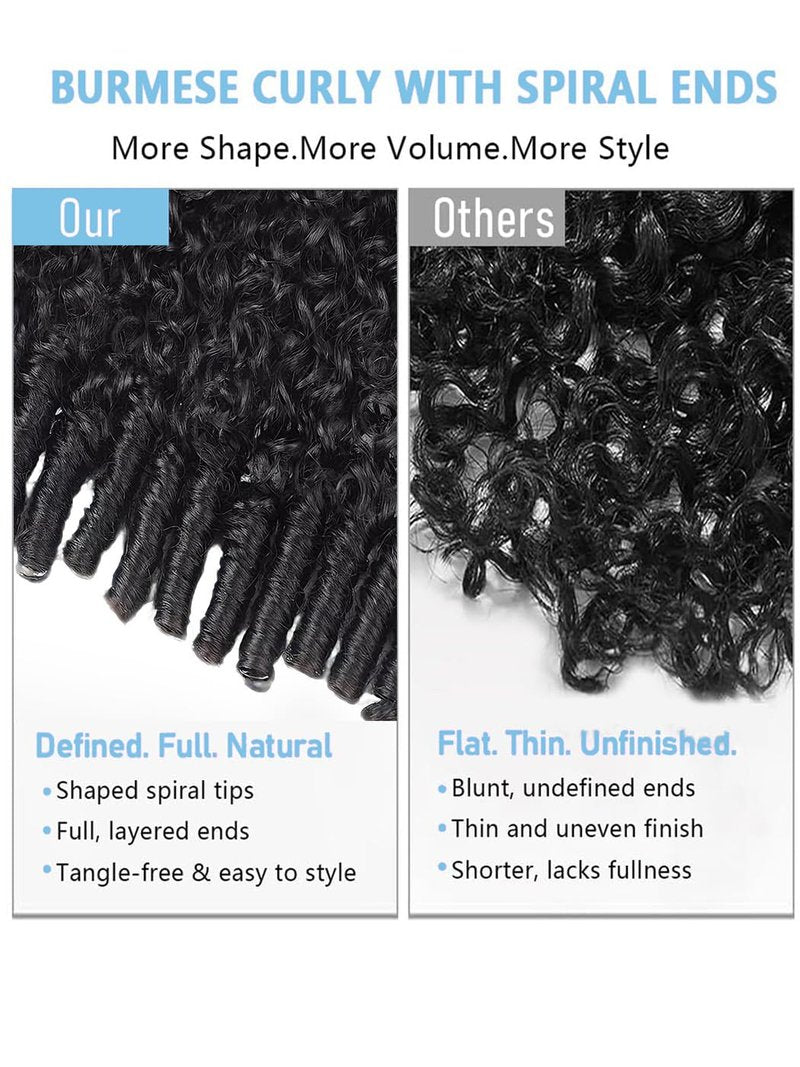 Skiennix 26 Inch Burmese Curly Half Wig - Glueless Wear & Go Design for Black Women, 180% Density