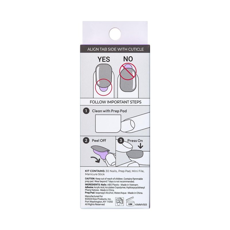 Kiss Impress No Glue Mani Press On Nails, Design, 'Chic French', Pink, Short Size, Squoval Shape, Includes 30 Nails, Prep Pad, Instructions Sheet, 1 Manicure Stick, 1 Mini File