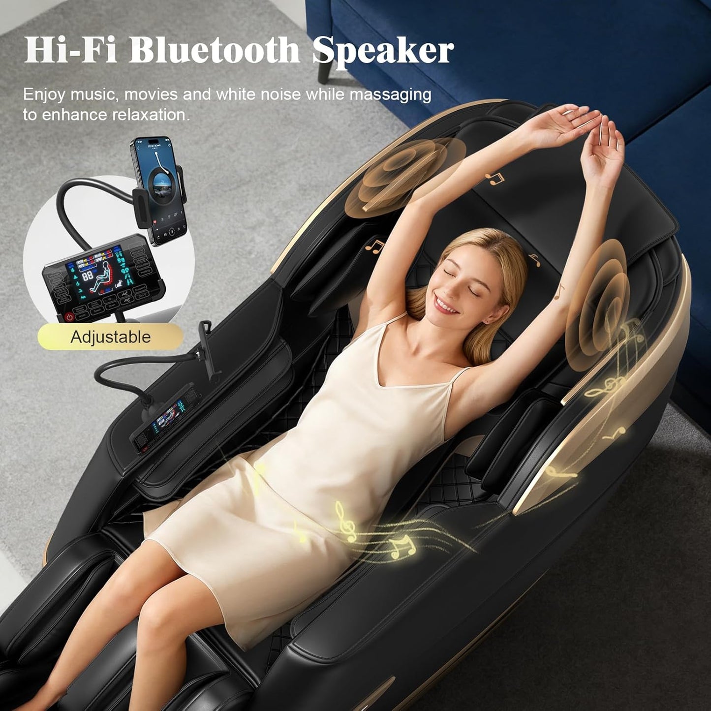 YONISEE 4D Massage Chair - Full Body Shiatsu Recliner with AI Control, Heating & Bluetooth | Zero Gravity SL-Track Design