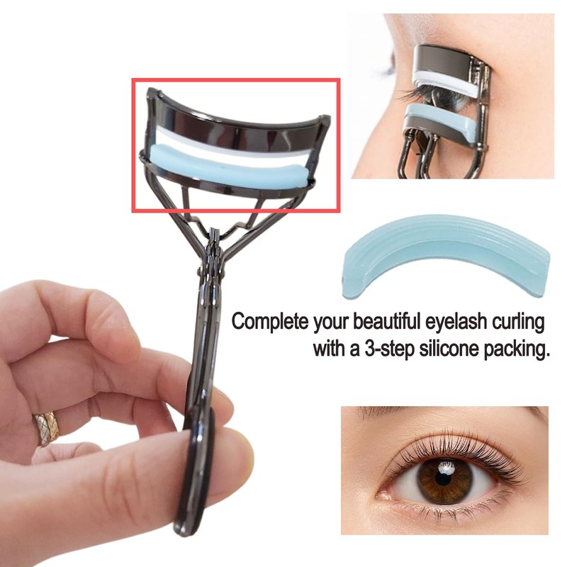 M.I.S.S.H.A. 미샤 3 Wave Eyelash Curler with 1 Replacement Pad – Ergonomic Lash Curler for All Eye Shapes, Even Pressure Design for Natural Lift