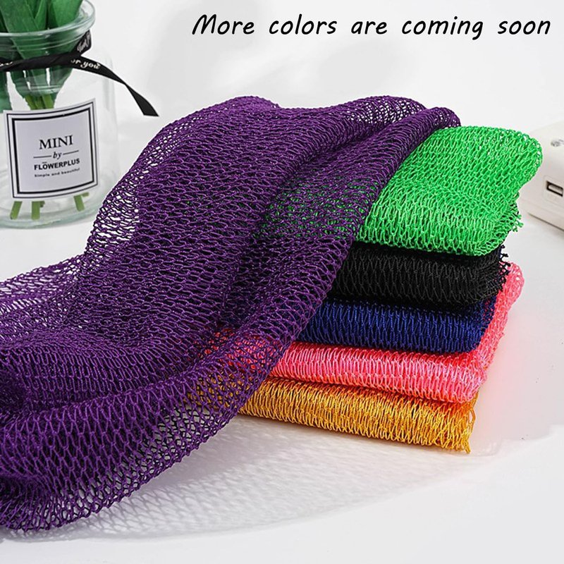 African Net Sponge Authentic Exfoliating Body Back Scrubber Bath Sponge Shower Loofah Washcloth Gentle for All Skin Types 2pcs