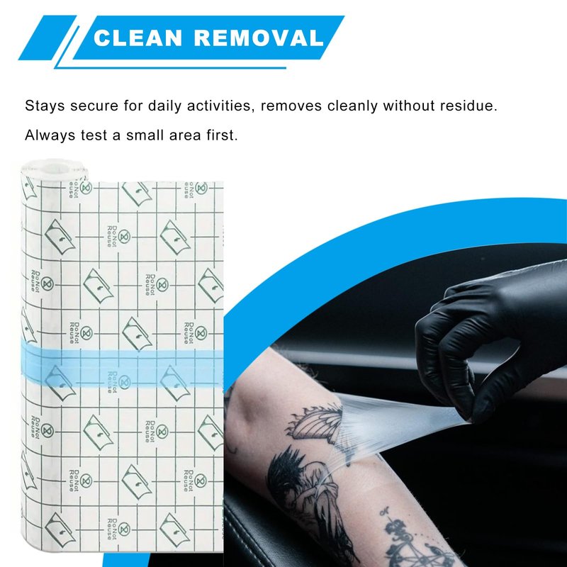 Emalla 9 Rolls Second Skin Tattoo Cover, Waterproof Tattoo Aftercare Bandage Breathable Tattoo Cover Up Patch Tape Tattoo Film 2", 4", 6" x 2.2 Yard Tattoo Supplies for Healing Wrap Swimming Shower