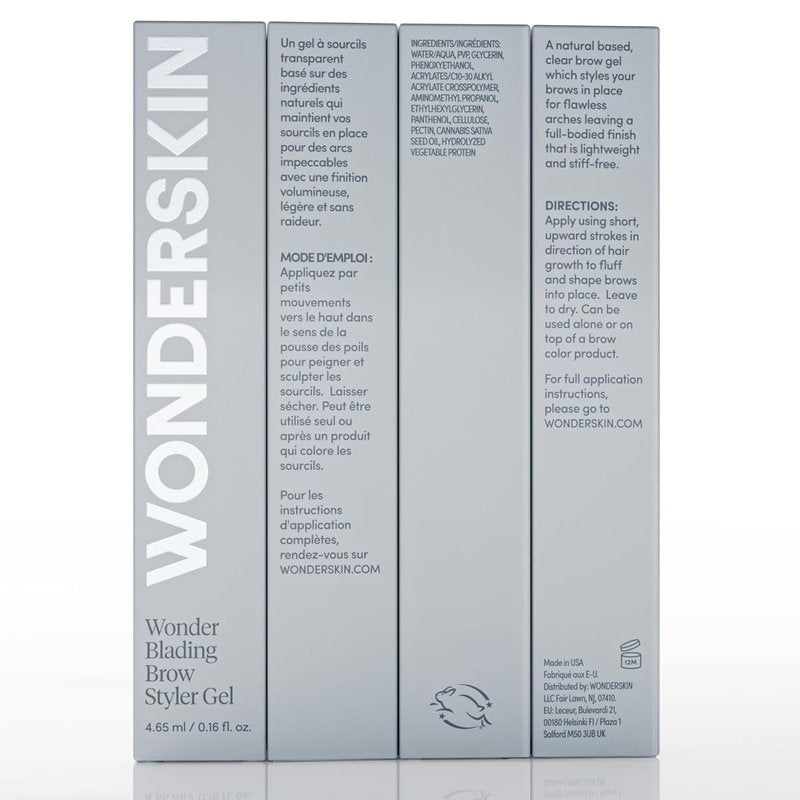 Wonderskin Wonder Blading Brow Styler Gel - Long-Lasting, Lightweight & Volumizing Clear Eyebrow Gel