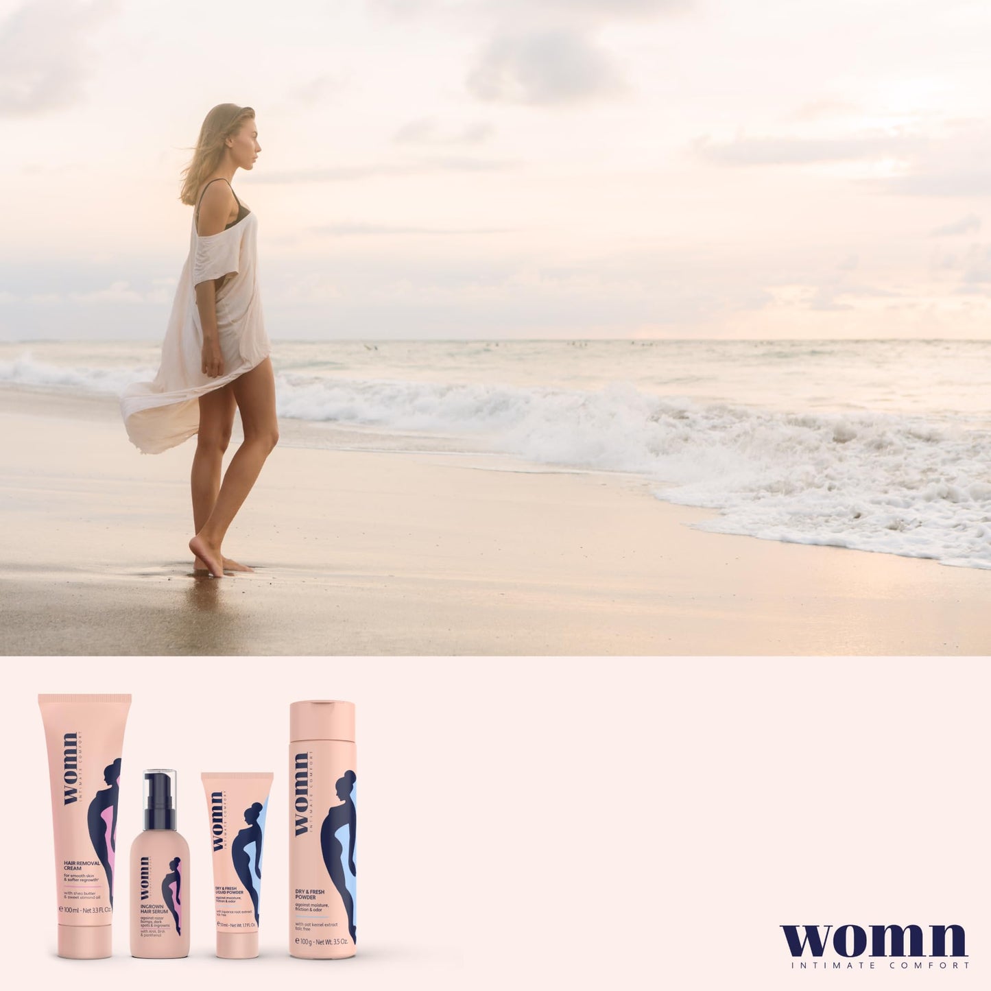 womn Intimate Comfort HAIR REMOVAL CREAM for bikini area & underarms. Smooth skin, no razor bumps or cuts. 3.3 Fl. Oz.