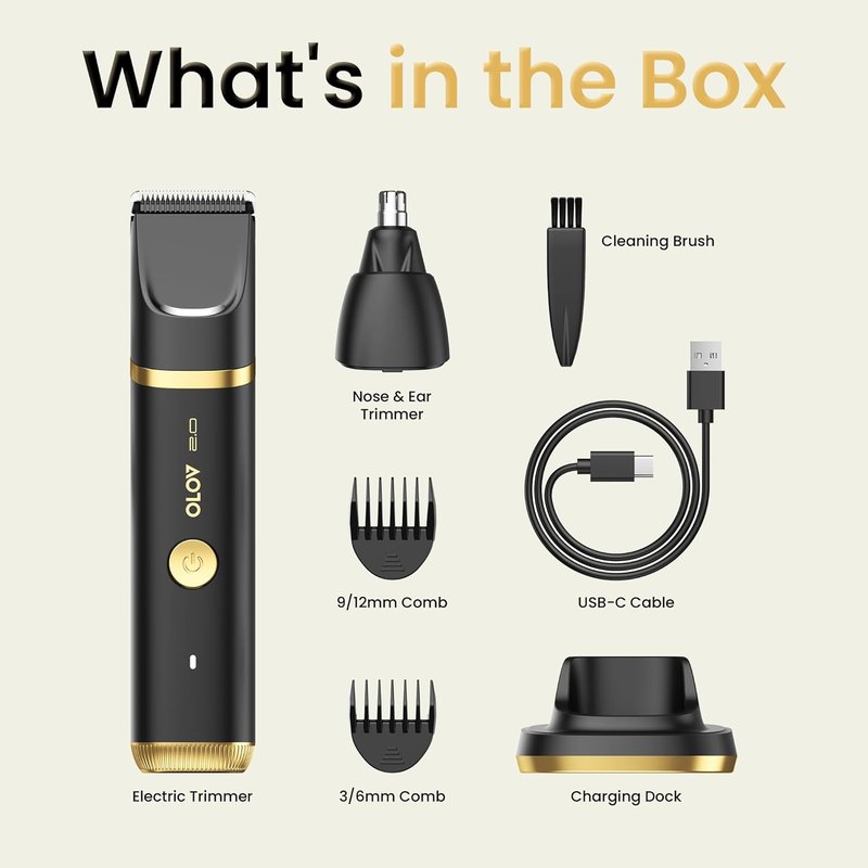 Skiennix Groin & Body Hair Trimmer for Men - Waterproof Electric Shaver with LED Light & USB-C Dock