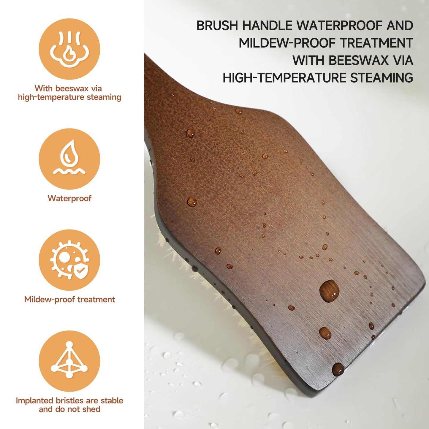 ENAMELEVO Back Scrubber Shower Brush,Dry Brushing Body Brush with 17.7 Inch Curved Long Handle, Natural Bristles for Lymphatic Drainage, Soft & Stiff Bristles Available (Natural Fiber, Stiff)